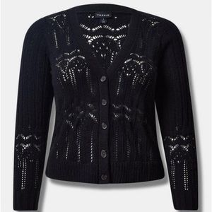 Pointelle Cardigan V-Neck Sweater - Torrid Size 2 NWT